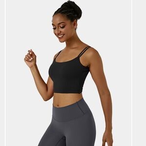 Double Straps Backless Twisted Cropped Yoga Tank Top Black Size L - Never worn